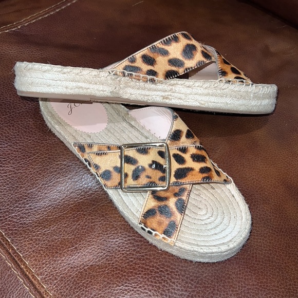 JCrew Half Calf Hair Leopard Print espadrille Sandal - Picture 5 of 6